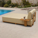 PURPLE LEAF Breck U-Shaped Modular Outdoor Sectional with Wood-Grain Aluminum Frame and Thick Teak-Colored Cushions for Family Entertaining
