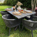 PURPLE LEAF 7/9/11 Pieces Outdoor Dining Set with Aluminium Patio Furniture Table and Rattan Chairs Sets for Deck, Backyard and Indoor, Grey