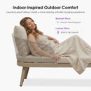 PURPLE LEAF Outdoor Chaise Lounge Thick Cushion, Aluminum Frame Patio Lounge Chair with Pillow & Lumbar Support, Wicker Armrests Sun Lounger for Poolside, Backyard, All-Weather Use