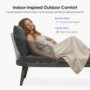 PURPLE LEAF Outdoor Chaise Lounge Thick Cushion, Aluminum Frame Patio Lounge Chair with Pillow & Lumbar Support, Wicker Armrests Sun Lounger for Poolside, Backyard, All-Weather Use
