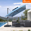 PURPLE LEAF SUNBRELLA Cantilever Umbrella Grey Aluminum Patio Umbrella