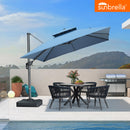Clearance - PURPLE LEAF OPEN BOX SUNBRELLA Cantilever Umbrella Grey Aluminum Patio Umbrella
