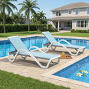 PURPLE LEAF Patio Chaise Lounge Chair Outdoor Plastic Textilene Sun Bathing Recliner Tanning Pool Lounger with 6 Adjustable Position for Outside Beach in-Pool Lawn Poolside