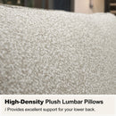 High-density plush lumbar pillow for patio furniture, providing excellent lower back support.