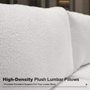 White high-density plush lumbar pillows with excellent lower back support.