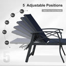 PURPLE LEAF Oversized Chaise Lounge Chair Outdoor Extra Wide Pool Lounge Chairs 5 Adjustable Position with Armrests and Side Table, Aluminum Patio Lounge Chair for Outside, Backyard, Pool
