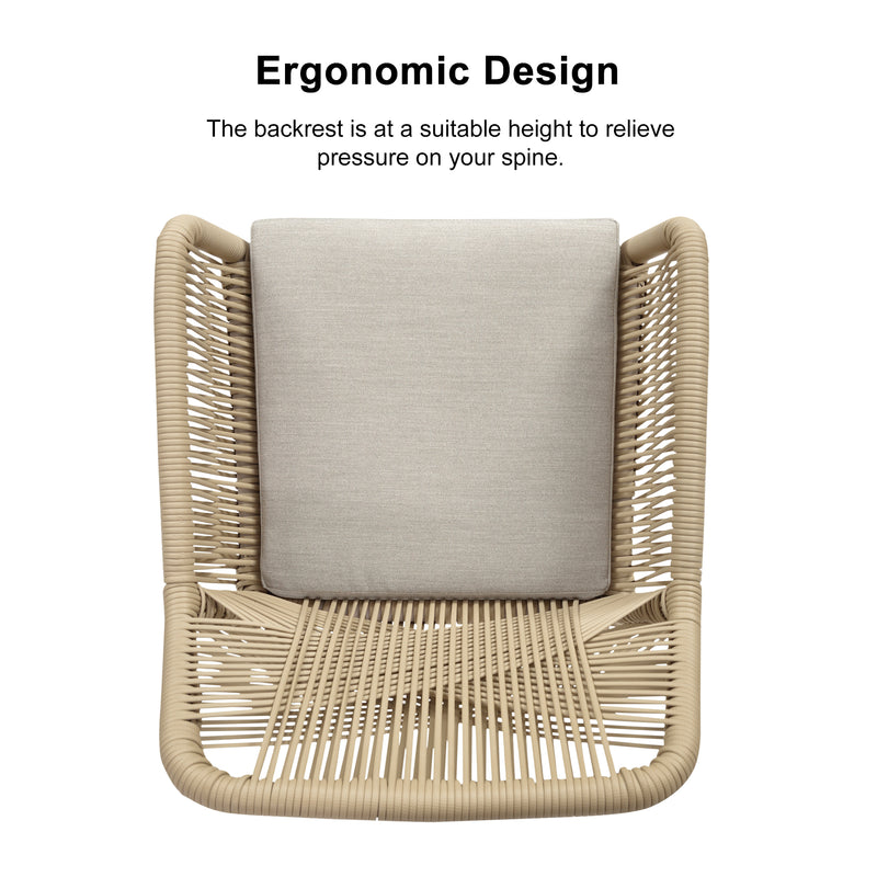 OPEN BOX I PURPLE LEAF Outdoor Dining Chair ×2 All-Weather PE Rattan with Aluminum Frame
