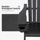 PURPLE LEAF Adirondack Chair Set of HDPE All-Weather Outdoor Fire Pit Chair with 24.6" Oversized Seat Wood-Textured Patio Adirondack Chair with Dual Cup Holders for Garden Deck Backyard