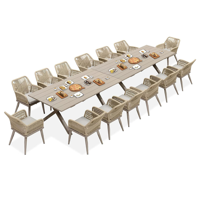 PURPLE LEAF Outdoor Dining Set All-Weather PE Rattan Outdoor Patio Furniture Set with Aluminum Frame