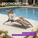 PURPLE LEAF Outdoor Chaise Lounge Chair  Patio Pool Lounger Bronze Aluminum Chairs with Side Table Adjustable Tanning Recliner for Outside Backyard Yard Deck Balcony Beach