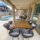 PURPLE LEAF Teak Patio Dining Set with Cushions and Pillow All-Weather Wicker Patio Table Set for Garden, Deck, and Yard