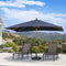 PURPLE LEAF Patio Market Umbrella Aluminum Outdoor Table Umbrella with Wood Color
