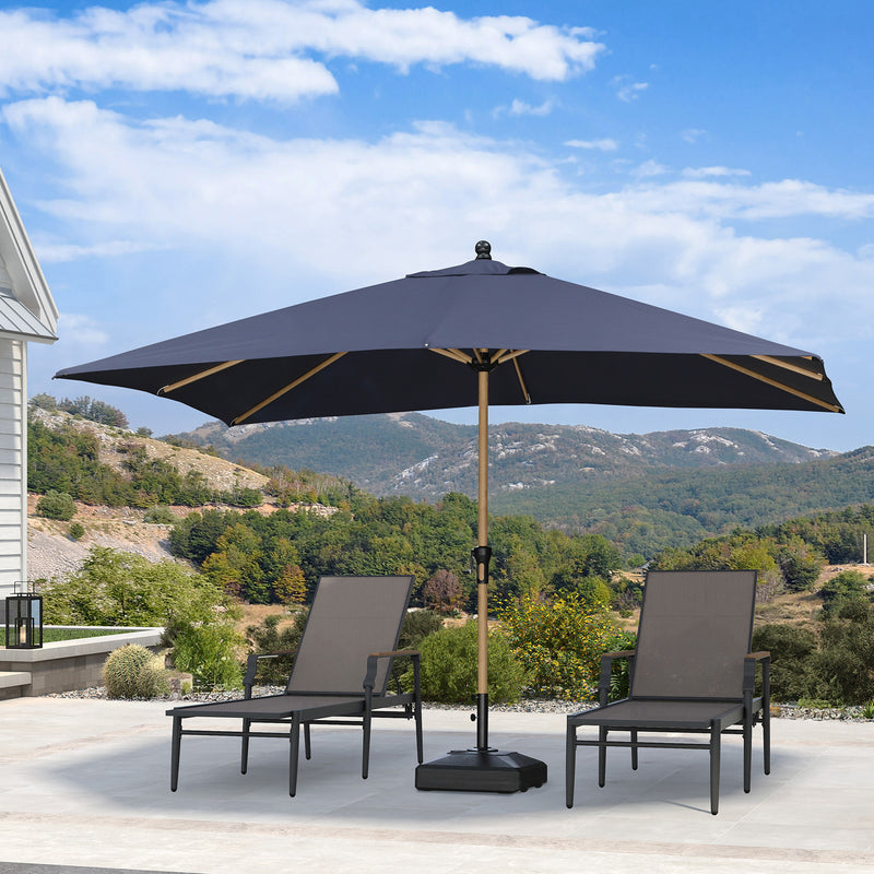 PURPLE LEAF Patio Market Umbrella Aluminum Outdoor Table Umbrella with Wood Color
