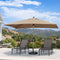 PURPLE LEAF Patio Market Umbrella Aluminum Outdoor Table Umbrella with Wood Color