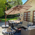 PURPLE LEAF Double Top 11 ft Round  Outdoor Patio Umbrella with High Quality Sunbrella Fabric