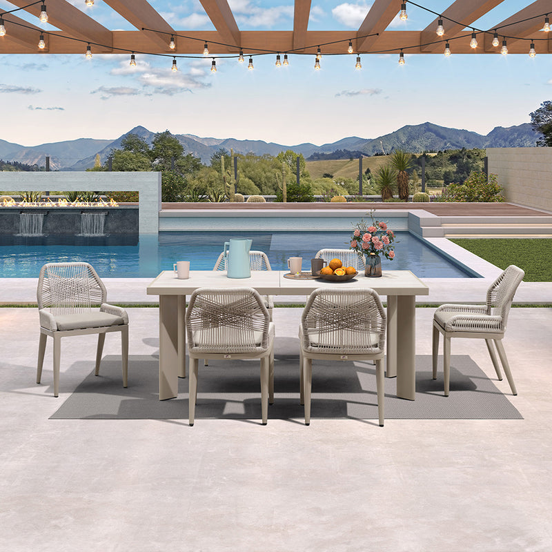 PURPLE LEAF 7/9/11 Pieces Patio Dining Set with Sunbrella Cushions All-Weather Wicker Patio Table and Chairs for Deck, Garden