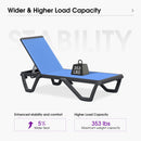 PURPLE LEAF Outdoor Chaise Lounge Patio Chair 5 Positions Adjustable Aluminum Frame with Textilene Seat Lightweight and Durable Pool Chaise Lounge for Patio Poolside Beach Yard