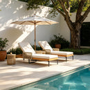 PURPLE LEAF Outdoor Chaise Lounge Patio Lounge Chair Recliner with Side Table and Cushion for Poolside Balcony Backyard