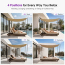 PURPLE LEAF Outdoor Daybed for Patio,  Poolside Chaise Lounge Bed with Cushion, Olefin Blend Fabric, Aluminum Frame Sunbed with Side Table for Deck and Backyard
