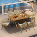 PURPLE LEAF Outdoor Dining Set All-Weather PE Rattan Outdoor Patio Furniture Set with Aluminum Frame
