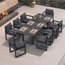 PURPLE LEAF Caesar Outdoor Dining Set Aluminum Luxury Patio Furniture Table and Chairs Set with Olifen Removable Thick Cushion and Pillow Patio Dining Sets for Garden Deck