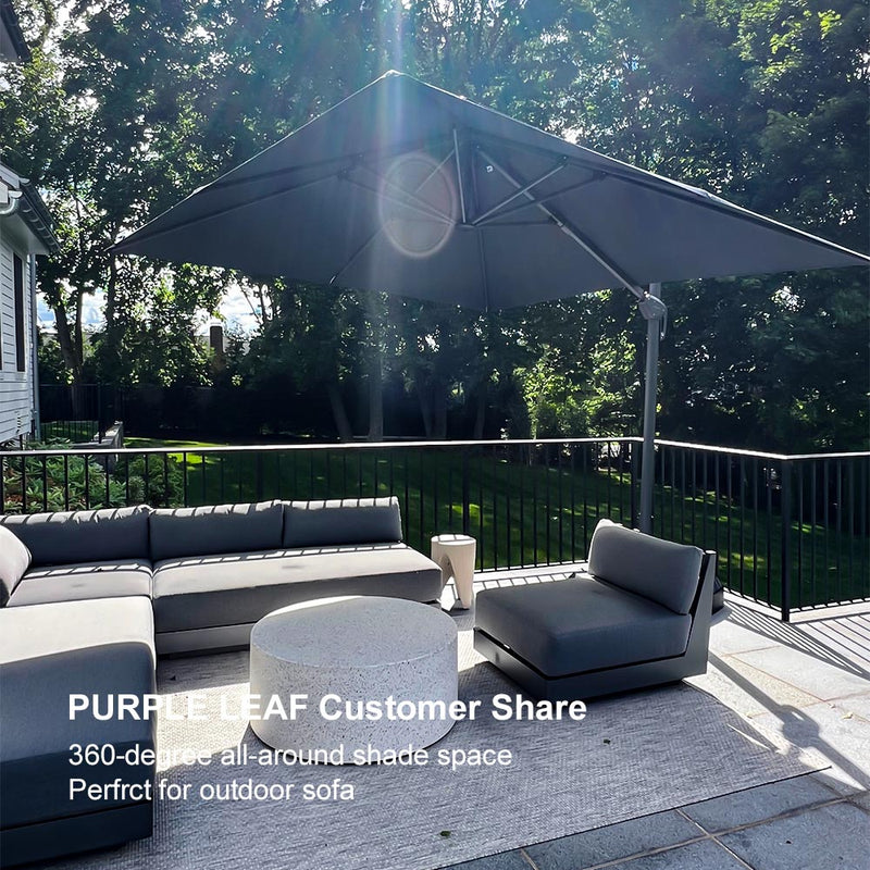 Clearance - PURPLE LEAF OPEN BOX Square Outdoor Cantilever Umbrella