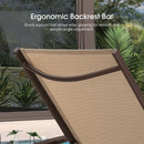 PURPLE LEAF Outdoor Chaise Lounge Chair Patio Pool Lounger Aluminum Chairs with Side Table and Wheels Adjustable Tanning Recliner with Armrests for Outside Backyard Deck Beach