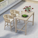 PURPLE LEAF Counter Stools, Bar Stools Set of 2 Rattan Bar Stools Wicker Bar Chairs Woven Aluminum Barstools with Back and Cushions