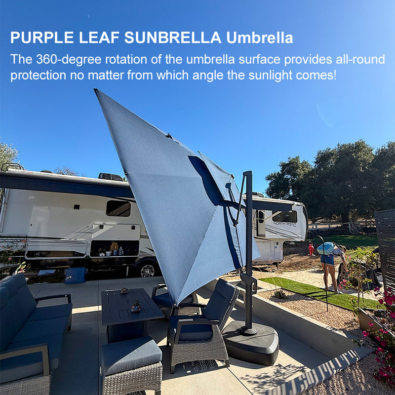 PURPLE LEAF Premium Patio Umbrella Classic SUNBRELLA Cantilever Umbrellas