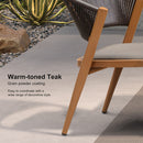 PURPLE LEAF Round Patio Dining Set with Aluminum Frame and Wicker Rattan Dining Chair with Comfortable Cushions for Deck Porch Kitchen Outdoor
