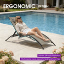 PURPLE LEAF Outdoor Chaise Lounge Chair  Patio Pool Lounger Bronze Aluminum Chairs with Side Table Adjustable Tanning Recliner for Outside Backyard Yard Deck Balcony Beach