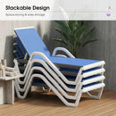 PURPLE LEAF Patio Chaise Lounge Plastic Pool Outdoor Lounge Chair with Aluminum Frame Stackable Patio Tanning Chairs for Poolside Sunbathing Beach Deck Yard