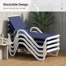 PURPLE LEAF Patio Chaise Lounge Plastic Pool Outdoor Lounge Chair with Aluminum Frame Stackable Patio Tanning Chairs for Poolside Sunbathing Beach Deck Yard