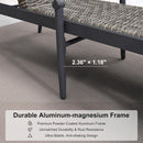 PURPLE LEAF Outdoor Chaise Lounge Chair Set of 2 Patio Pool Lounger Aluminum Chairs with Wooden Armrest Sunbathing Tanning Recliner for Outside Backyard White