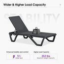 PURPLE LEAF Outdoor Chaise Lounge Patio Chair 5 Positions Adjustable Aluminum Frame with Textilene Seat Lightweight and Durable Pool Chaise Lounge for Patio Poolside Beach Yard