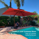 Clearance - PURPLE LEAF OPEN BOX Rectangular Patio Cantilever Umbrella