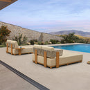 PURPLE LEAF Outdoor Daybed for Patio,  Poolside Chaise Lounge Bed with Cushion, Olefin Blend Fabric, Aluminum Frame Sunbed with Side Table for Deck and Backyard