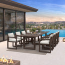 PURPLE LEAF Caesar Outdoor Dining Set Aluminum Luxury Patio Furniture Table and Chairs Set with Olifen Removable Thick Cushion and Pillow Patio Dining Sets for Garden Deck