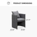 PURPLE LEAF 2- Pieces Patio Dining Chair All-Weather Modern Outdoor Aluminum Dining Chair with Olefin Cushions Pillows for Garden Backyard