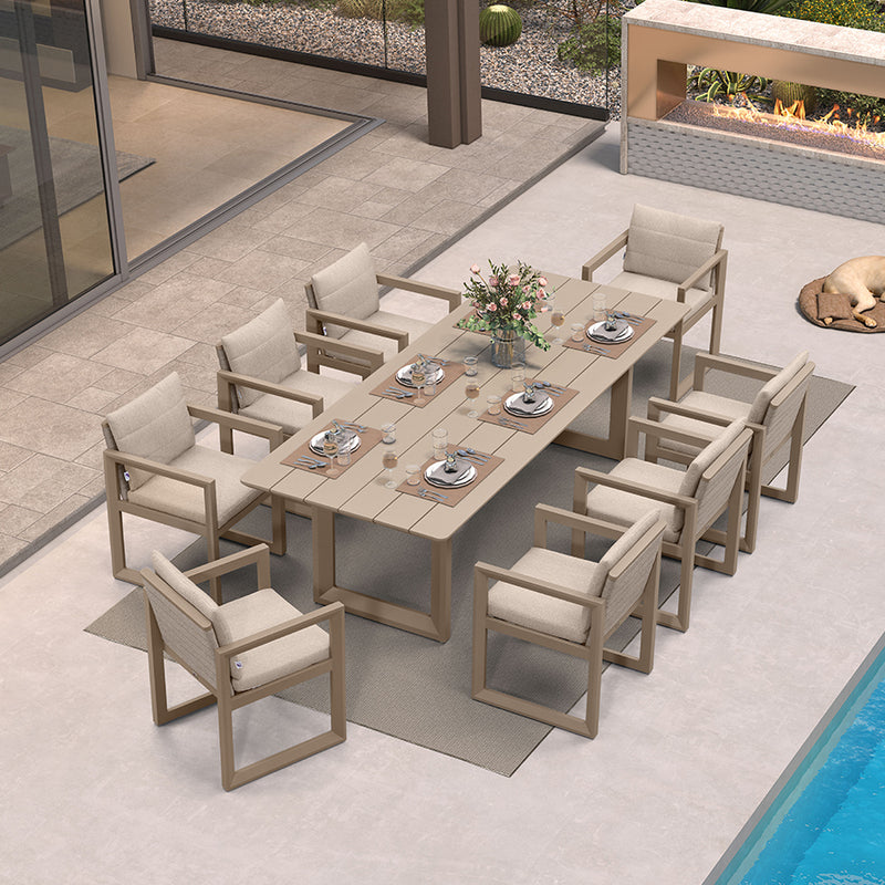 PURPLE LEAF Caesar Outdoor Dining Set Aluminum Luxury Patio Furniture Table and Chairs Set with Olifen Removable Thick Cushion and Pillow Patio Dining Sets for Garden Deck