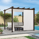 PURPLE LEAF Bronze Pergola Outdoor Retractable Metal Pergola with Canopy with Shade Cover With Curtains