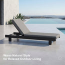 PURPLE LEAF Outdoor Daybed for Patio,  Poolside Chaise Lounge Bed with Cushion, Olefin Blend Fabric, Aluminum Frame Sunbed with Side Table for Deck and Backyard