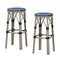 PURPLE LEAF Patio Round Bar Stools Set of 2 Outdoor Backless Barstools Woven Rattan Bar Chair  for Indoor Kitchen Island Bistros Cafe Restaurant