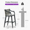 PURPLE LEAF Outdoor Bar Stool Set of 2 Aluminum Frame Bar Chair with Cushion and Back Kitchen Island Bar Stools