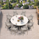 PURPLE LEAF Round Outdoor Dining Set Patio Aluminum Dining Set Round Table and Wicker Chairs with Sunbrella Cushions for Kitchen Deck
