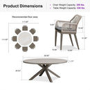 PURPLE LEAF Round Outdoor Dining Set Patio Aluminum Dining Set Round Table and Wicker Chairs with Sunbrella Cushions for Kitchen Deck
