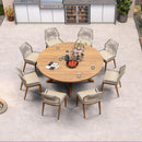 PURPLE LEAF Round & Rectangle Outdoor Dining Table HPL Aluminum Tabletop Modern Dining Table for Deck Kitchen