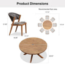 PURPLE LEAF Round Patio Dining Set with Aluminum Frame and Wicker Rattan Dining Chair with Comfortable Cushions for Deck Porch Kitchen Outdoor