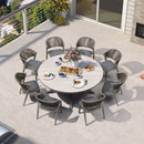 PURPLE LEAF Round Patio Dining Set with Aluminum Frame and Wicker Rattan Dining Chair with Comfortable Cushions for Deck Porch Kitchen Outdoor