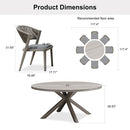 PURPLE LEAF Round Patio Dining Set with Aluminum Frame and Wicker Rattan Dining Chair with Comfortable Cushions for Deck Porch Kitchen Outdoor